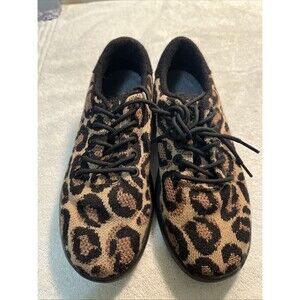 Giesswein Merino Wool Knit Lightweight Shoes Leopard Animal Print Sneaker Sz 8